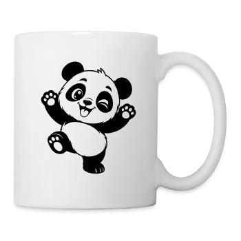 Happy Panda - Fröhliches Tier Motiv zum Knuddeln - Tasse - Weiß - Rechts