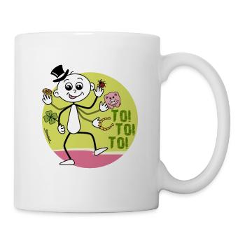 Toi Toi Toi - Strichel Glücksbringer - Tasse - Weiß - Rechts