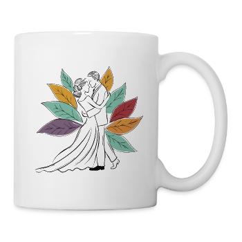 Tanzendes Paar im Herbstlaub - Tasse - Weiß - Rechts