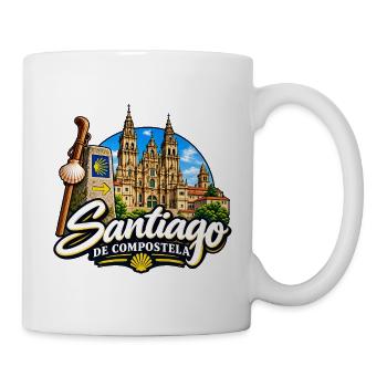 Santiago de Compostela – Jakobsweg & Pilgerziel - Tasse - Weiß - Rechts