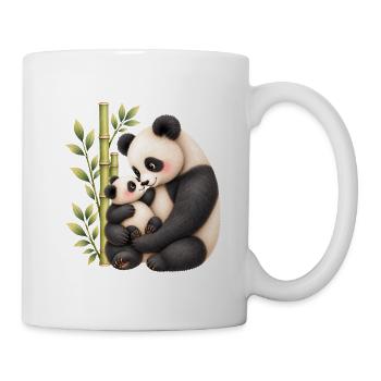 Panda-Zärtlichkeit – Mama und ihr Junges - Tasse - Weiß - Rechts