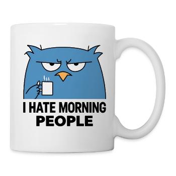 Grummelige Eule Kaffee Morgen - Tasse - Weiß - Rechts