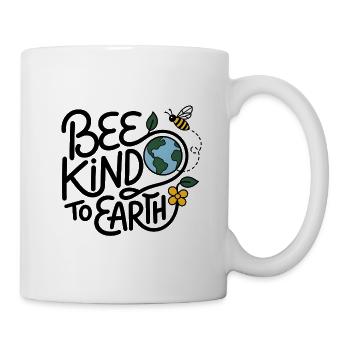 Bee Kind to Earth – Abeille & Terre Écologique - Tasse - Weiß - Rechts
