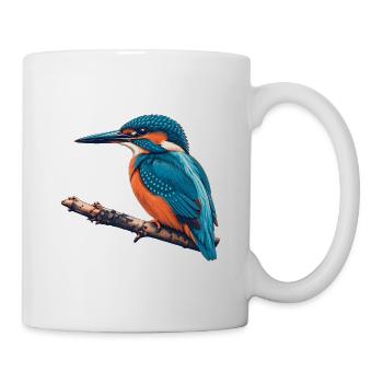 Eisvogel Risograph - Tasse - Weiß - Rechts