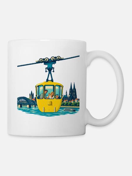 Kölner Seilbahn Retro - Tasse - Weiß