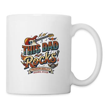 Dieser Vater rockt Gitarren-Tee Cool Retro - Tasse - Weiß - Rechts