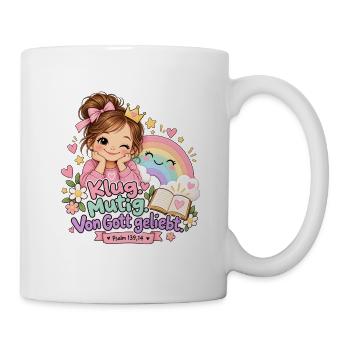 Klug Mutig Von Gott Geliebt - Tasse - Weiß - Rechts