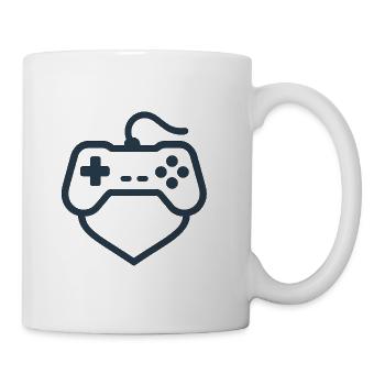 Retro Controller Silhouette – Clean Gamer-Shirt - Tasse - Weiß - Rechts