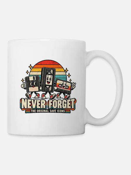 Retro-Speicher-Icons - Tasse - Weiß