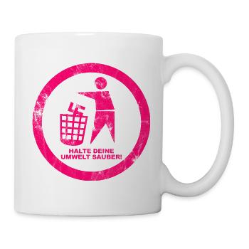 Gegen Rechts - Halte deine Umwelt sauber - FCK NZS - Tasse - Weiß - Rechts