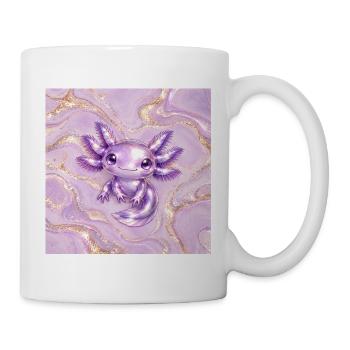 Axolotl Purple Metallic auf Goldmarmor - Tasse - Weiß - Rechts