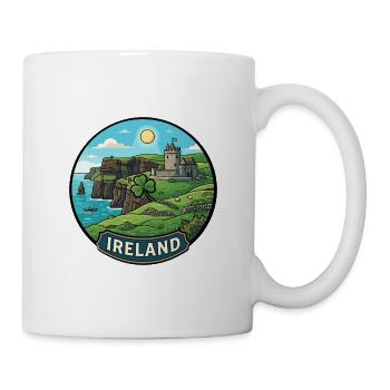 Irland-Reiseabzeichen Klippen von Moher Shamrock - Tasse - Weiß - Rechts