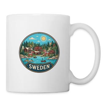 Schweden Reiseabzeichen Dala Pferdearchipel - Tasse - Weiß - Rechts