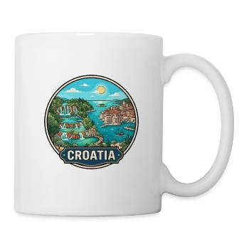 Kroatien-Reiseabzeichen Plitvicer Seen Dubrovnik - Tasse - Weiß - Rechts