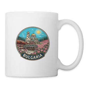 Bulgariens Reiseabzeichen Rila-Kloster Rosental - Tasse - Weiß - Rechts