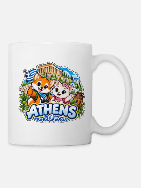 Tavi & Nela in Athens - Tasse - Weiß