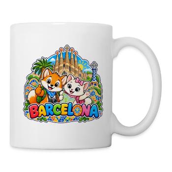Tavi & Nela in Barcelona - Tasse - Weiß - Rechts