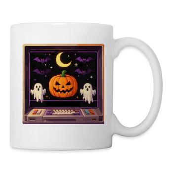 Halloween Loading Screen Retro Pixel Art - Tasse - Weiß - Rechts