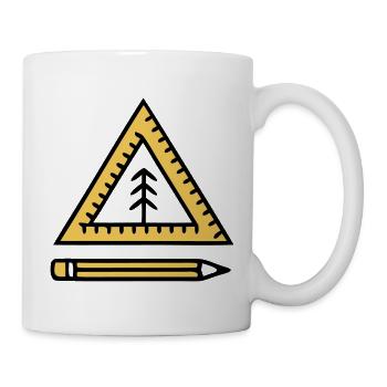 Geodreieck Stift Schriftzug - Tasse - Weiß - Rechts