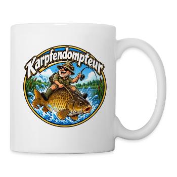 Karpfen Angeln - Tasse - Weiß - Rechts