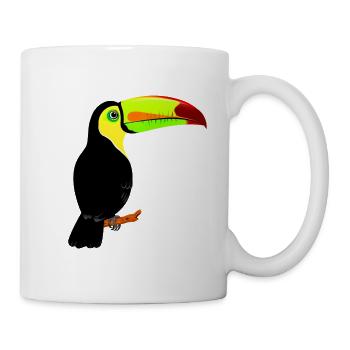 Neon-Tukan auf Schwarz - Tasse - Weiß - Rechts