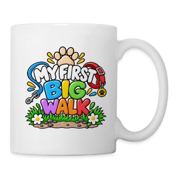 Mein erster großer Spaziergang – süßes Welpen-Spazieren-Design - Tasse - Weiß - Rechts