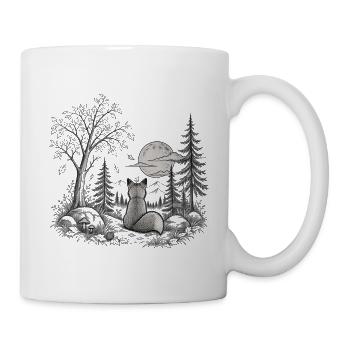 Cute Forrest - Niedlicher Wald - Tasse - Weiß - Rechts