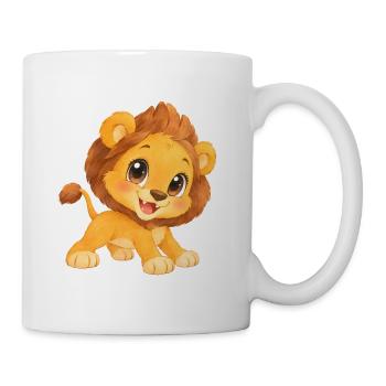 Löwe – niedliches Löwenkind - Tasse - Weiß - Rechts