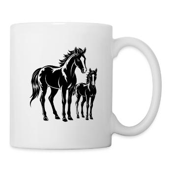 Pferd und Fohlen - Tasse - Weiß - Rechts
