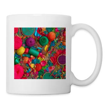 Farbige Stiche: Textilwerkstatt Sparkle - Tasse - Weiß - Rechts