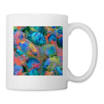 Regenbogen-Neonfisch - Tasse - Weiß - Rechts