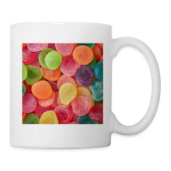Kandierte Regenbogengummibärchen - Tasse - Weiß - Rechts