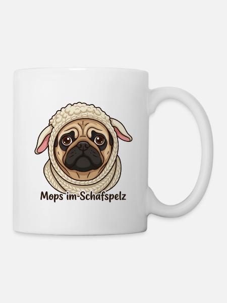 Mops im Schafspelz - Tasse - Weiß