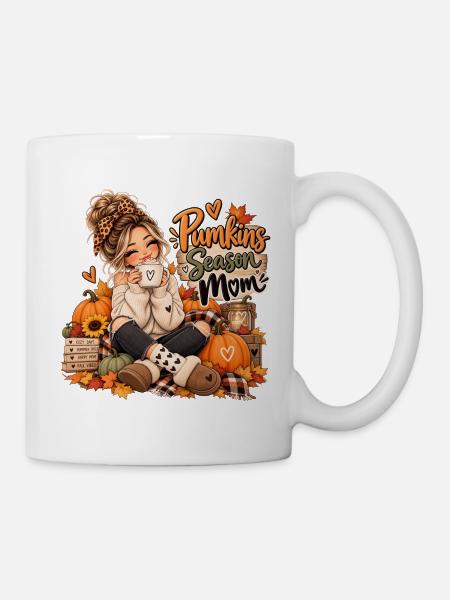 Kürbiszeit Mama Cozy - Tasse - Weiß