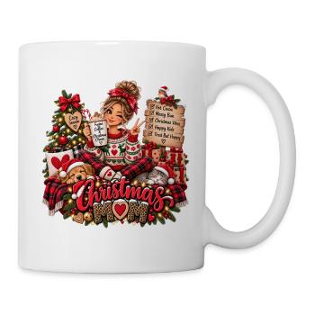Weihnachtsmama Kuschelzeit Design - Tasse - Weiß - Rechts