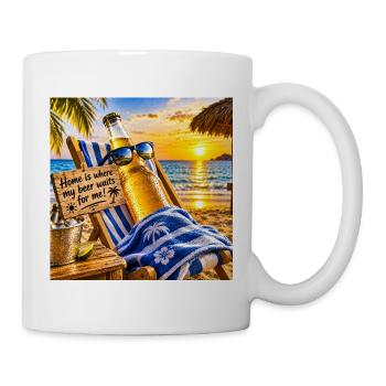 Strandbier Sich zu Hause fühlen - Tasse - Weiß - Rechts