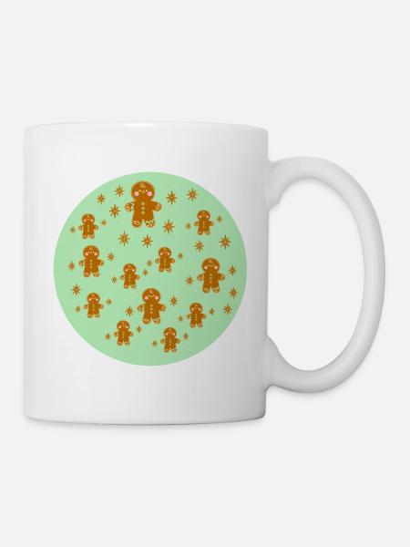 Lebkuchenmänner mond - Tasse - Weiß