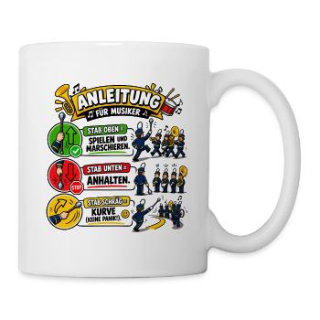 Stabführung - Anleitung für Musiker: Marschieren - Tasse - Weiß - Rechts