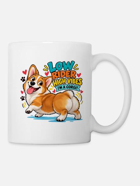 High Vibes Corgi - Tasse - Weiß