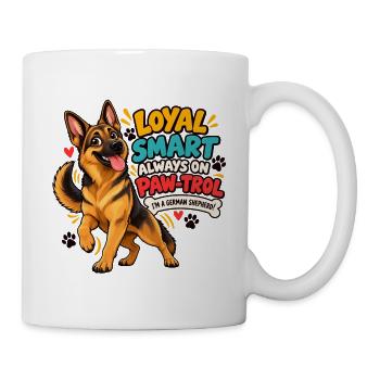 Loyal & Smart German Shepherd Paw-Trol - Tasse - Weiß - Rechts