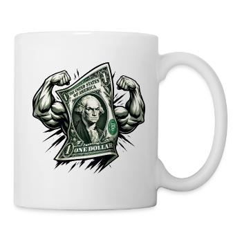 Starker Dollar Bill Muskel-Hustle - Tasse - Weiß - Rechts