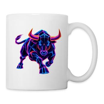 Neon Wall Street Bullenmacht - Tasse - Weiß - Rechts