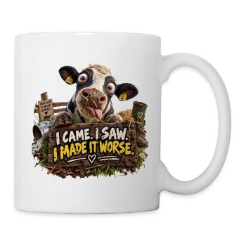 Kuhhumor: Ich kam, sah, machte es schlimmer - Tasse - Weiß - Rechts