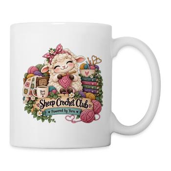 Schaf Häkelnclub: Wolle Herz - Tasse - Weiß - Rechts