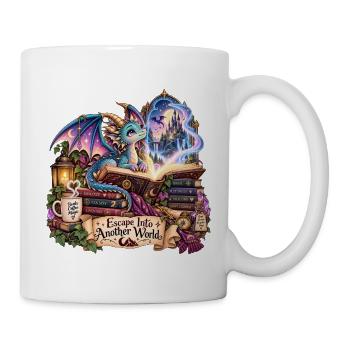Drachenwald Bücherzauber Escape Into Another World - Tasse - Weiß - Rechts