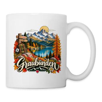 Graubünden Alpenpanorama - Tasse - Weiß - Rechts