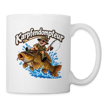Karpfen Angeln - Tasse - Weiß - Rechts