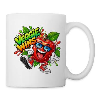 Veggie gewinnt - Tasse - Weiß - Rechts