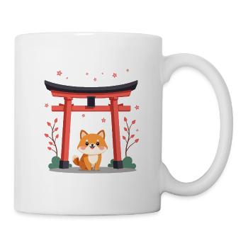 Cute Shiba Dog Cherry Blossom - Tasse - Weiß - Rechts