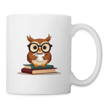 Cozy Book Lover Reading Owl Design - Tasse - Weiß - Rechts